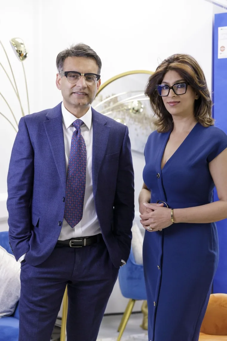 Mr Supriya with a member of the British Face Clinic team in the consultation room